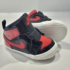 NIKE AIR JORDAN 1 CRIB BOOTIE PATENT BRED SHOES INFANT BABY SIZE 4C [AT3745-063]